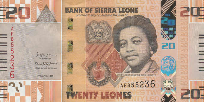 PN38 Sierra Leone - 20 Leones Year 2022